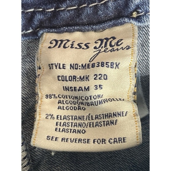 Miss Me Jeans Women's Bootcut Blue Raw Hem Size 27 (Modified‎ Length) - Picture 13 of 15